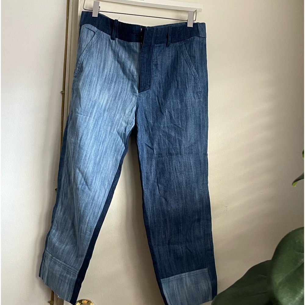 Zara Woman Cropped two-toned jeans